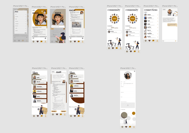 home page of networking app